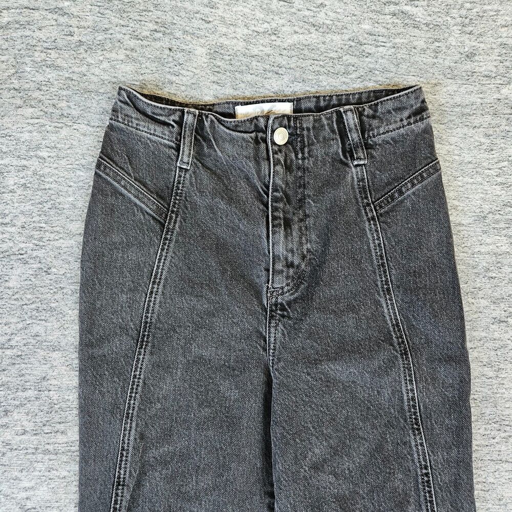 Free People We The Free Flared Bell Bottom Wide Leg Denim 26 Washed Black Jeans - Picture 3 of 10